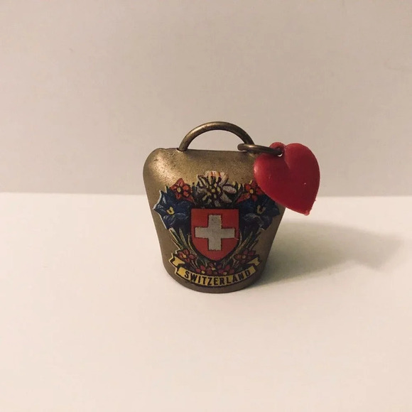 Vintage Miniature Switzerland Cow Bell Souvenir  1 Inch Size - Picture 2 of 13